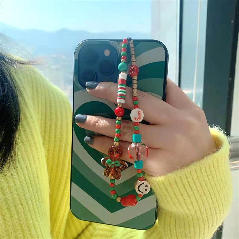 Christmas Tree Snowman Key Chain Ladies Fashion Cute Romantic Vintage Keychain Charm Korea 90s Aesthetic Phone Chain Bag Charm