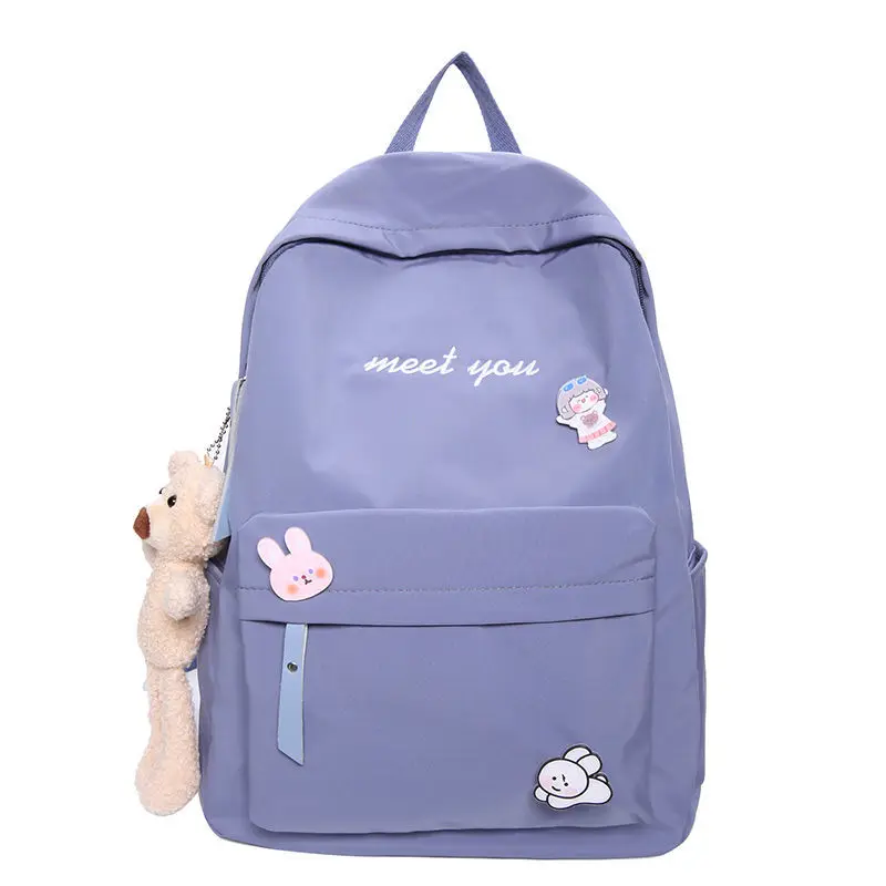 

Middle Student School Bags Teenagers Girls Cute Casual Simple School Backpack Women