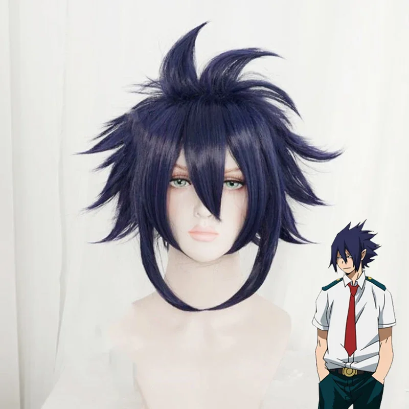 Аниме My Hero Academia Tamaki Amajiki Косплей Парик Boku No 28 см Синие парики + Кепка для парика
