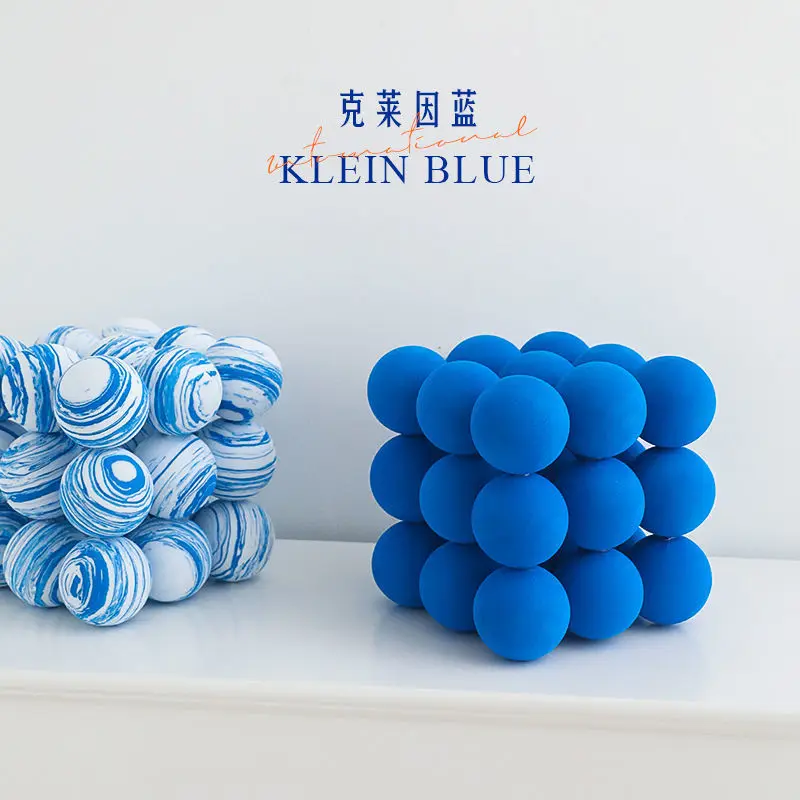 

Fashion Creative geometry Klein blue square ball photography background photo props home decoration accessories for living room