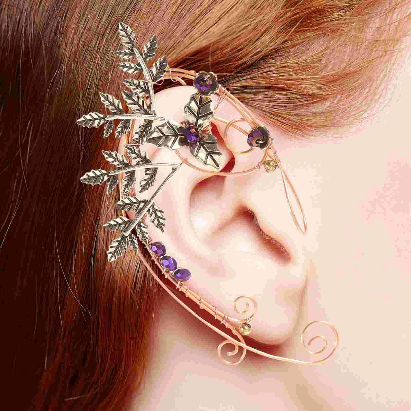 

Ladies Earrings Elf Clip Cuffs Non Leaf Jewelry Women Clothing Fairy Miss