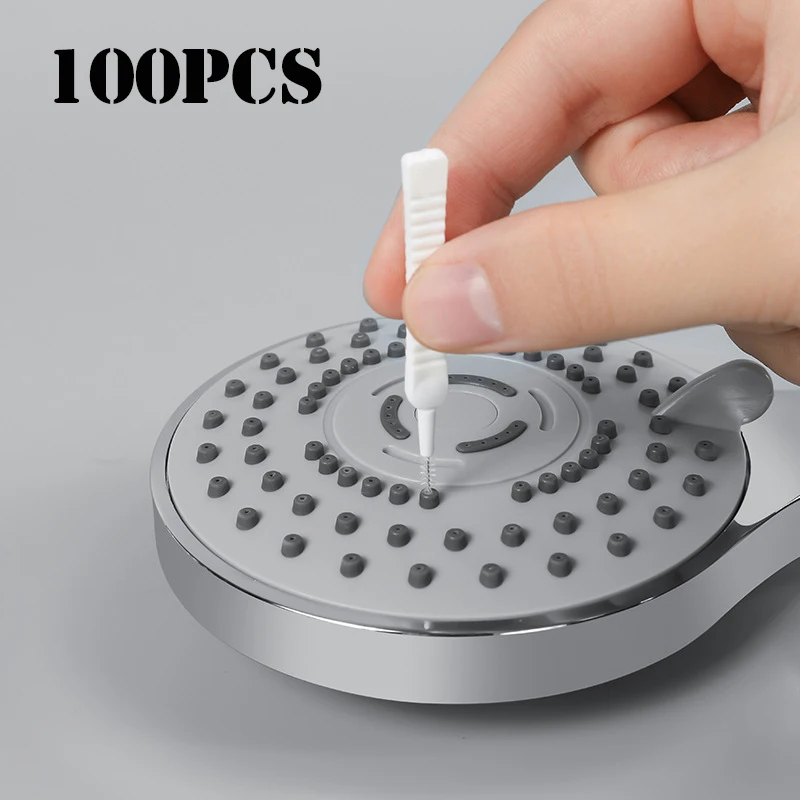 50/100Pcs Shower Head Cleaning Brush White Small Brush Pore Gap Clean Anti-clogging Nylon For Kitchen Toilet Phone Hole 1