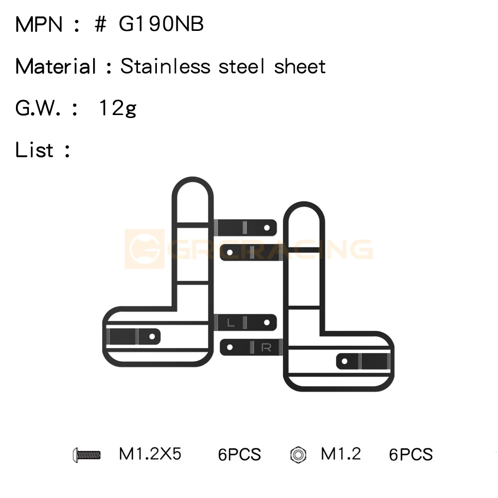 

GRC 1/8 Защитная крышка заднего фонаря из нержавеющей стали, металлическая сетка для MJX H8H Defender Upgarde, опционные детали # G190NS/NB