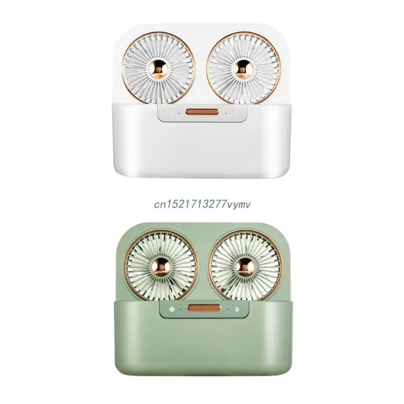 

Double Leaf & Double Cooling Fan Desktop Fan Small Humidifier Fan