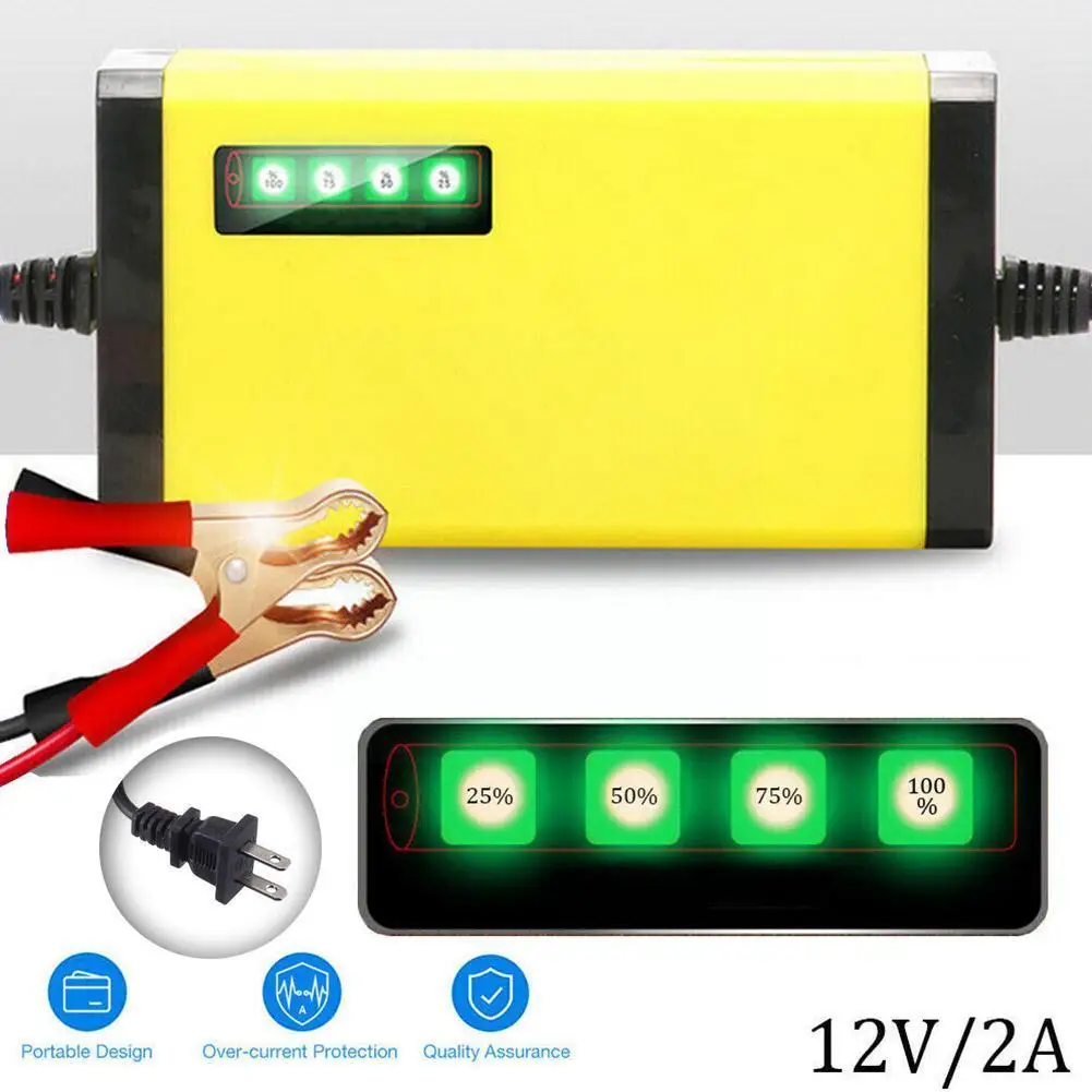 

Portable 12V Auto Car Battery Charger Truck Trickle Boat Display Auto Battery Car Motorcycle Maintainer LED Charger N4U6