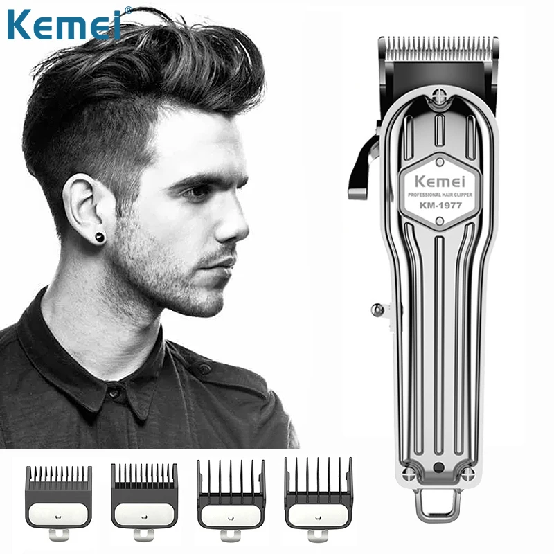 KEMEI KM-1977 Professional Hair Cutter USB Rechargeable Men's Electric Hair Clipper Trimmer Hair Cutting Machine Trimmer Barber