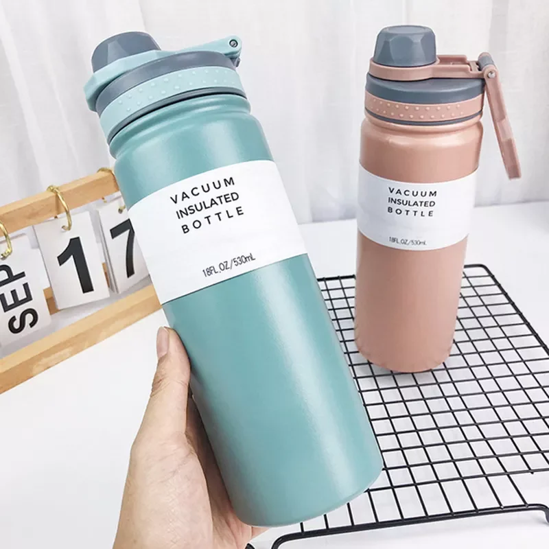 

2022Travel Thermos Water Bottle Portable Stainless Steel Sport Vacuum Flasks Insulated Tumbler Thermo Bottle Garrafa Termica