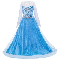 little girls clothing children elsa dance 3 4 5 6 7 8 9 10 years costume kids princess christmas long sleeve pageant mesh gown