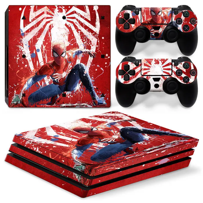 Виниловая наклейка Marvel Spiderman Venom для консоли PS4 Pro и 2 контроллеров, наклейка на корпус и аксессуары для игры.
