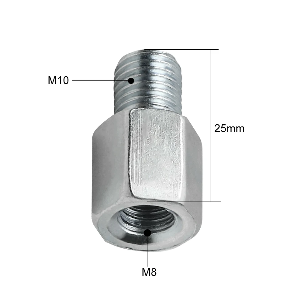 Адаптер для крепления на зеркало заднего вида переходник M8 мама-M10 папа 8 мм до 10 с