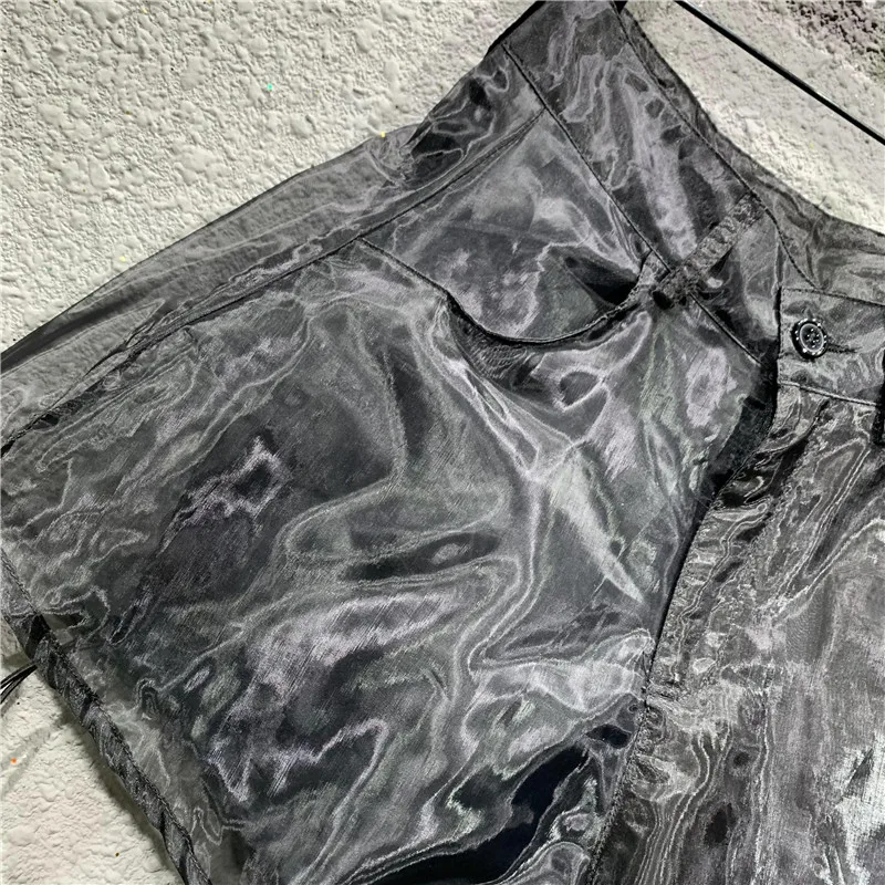 European Station Fake 2-Piece Mesh Casual Short Pants Women 2023 Summer New High Waist A-line Wide Leg Slim Fit Shorts Hot Pants