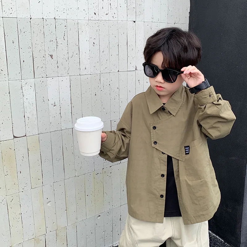 

Детская рубашка с длинным рукавом, на возраст 8-10 лет