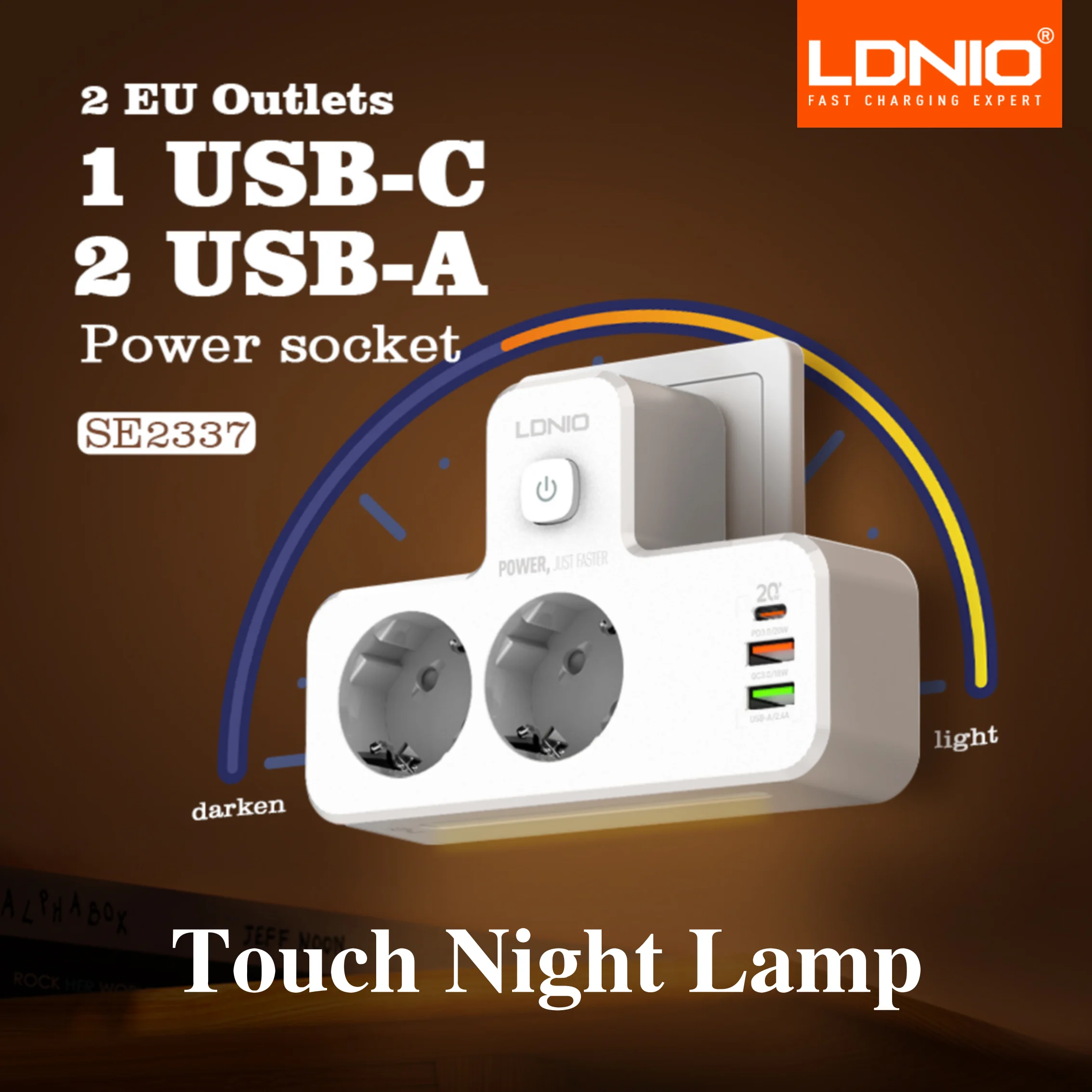 Удлинитель для розетки LDNIO сенсорный Ночной светильник настенная розетка