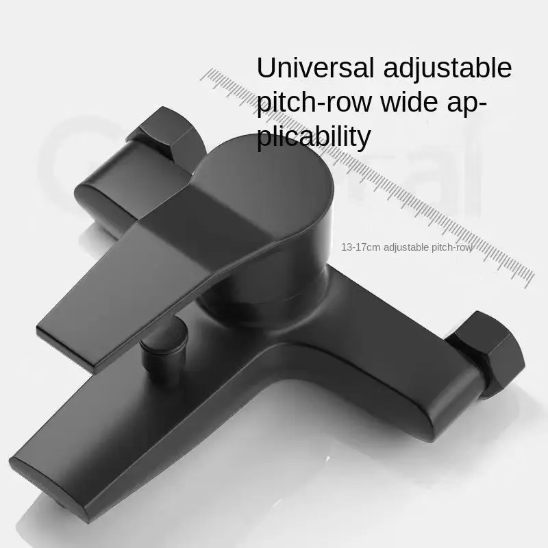 Настенный медный смеситель для горячей и холодной ванны насадка душа черная