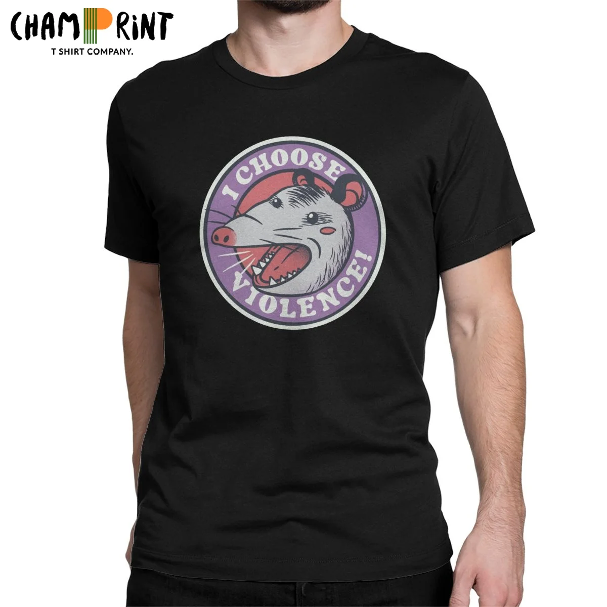 

Мужские футболки «я выбрал насилие», Skunk Opossum, забавная футболка из чистого хлопка, женские топы с круглым вырезом