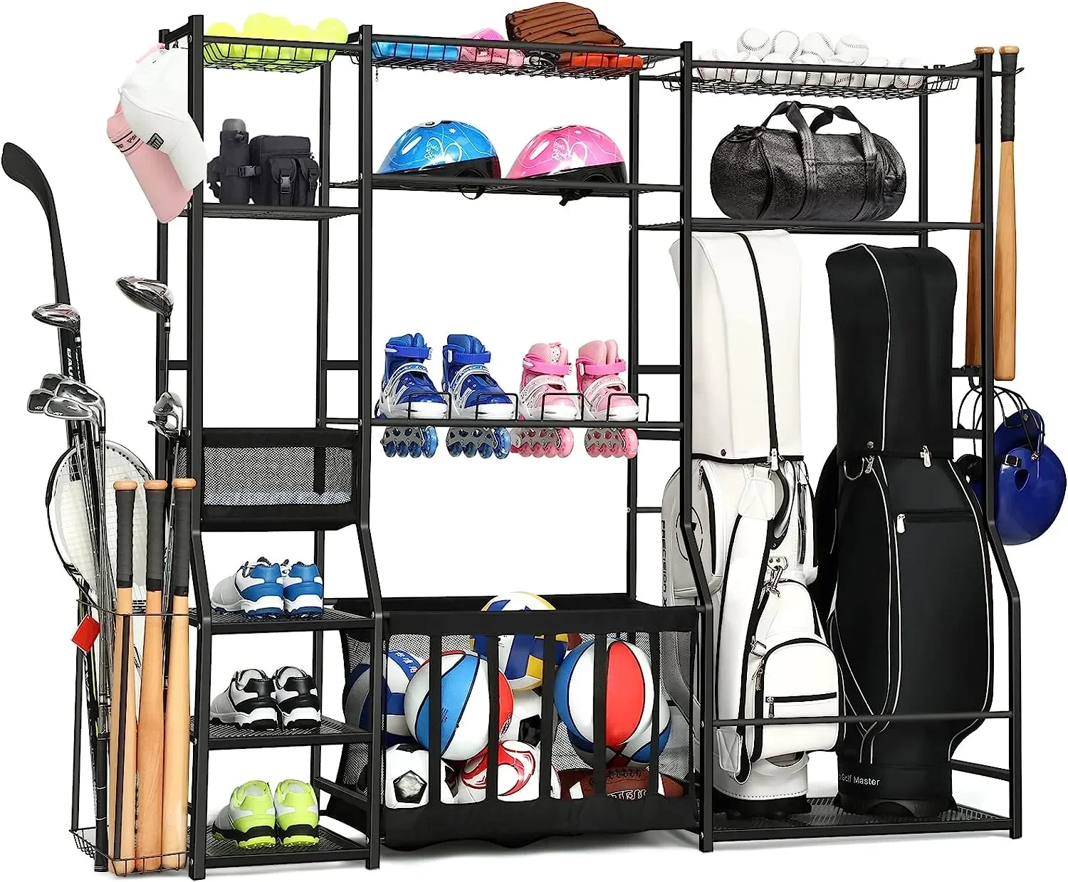 

6.3FT Golf Bag Storage Garage Organizer,2 Golf bag storage racks and other sports equipment storage racks, Extra Large Storage