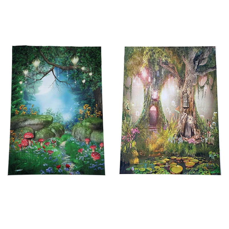 

2 Pcs Photo Background 5X7FT Fairy Tale Photography Backdrop Studio Props For Children, A & B