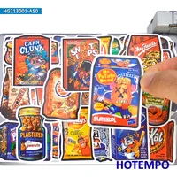 50pcs spoof snacks drinks food packing art graffiti funny phone laptop skateboard car stickers pack for guitar notebooks sticker