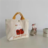 2022 womens bags corduroy handbags reusable shopping bags corduroy embroidered casual handbags womens handbags
