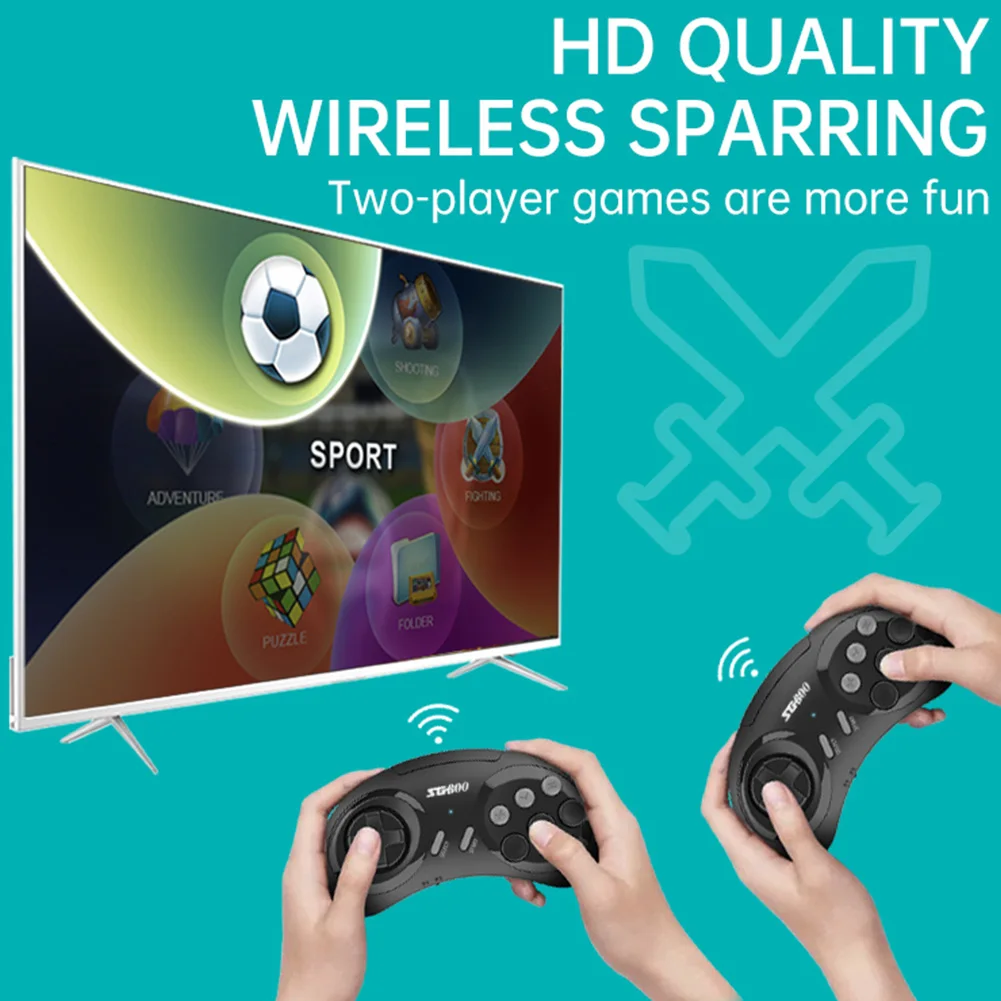 

Wireless HD Mini Retro TV Video Game Console For Sega Genesis/Mega Drive Built-in 688 Games 2.4G Wireless Receiver