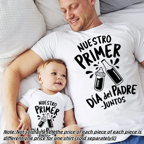 Семейный костюм на День отца, футболка и детский комбинезон