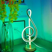 wpd contemporary table lamp creative musical note decoration led for home childrens parlor room light