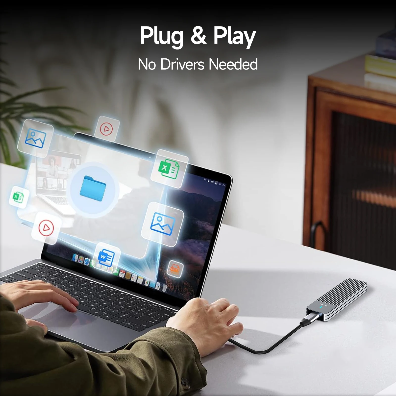 Fanxiang MD87 M.2 SSD корпус 10 Гбит/с NVMe/NGFF-SATA двойной протокол USB 3.2 Gen2 Type C для 2280/2242/2230 Disk Box