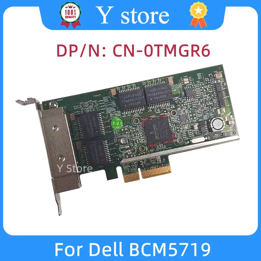 

Y Store Original Broadcom BCM5719 Four 4 Port Gigabit Network Internet Card PCI-E For Dell Version TMGR6 HY7RM KH08P YGCV4