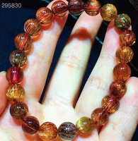 natural copper rutilated quartz cat eye bracelet 8 8mm round beads women man bracelet genuine aaaaa