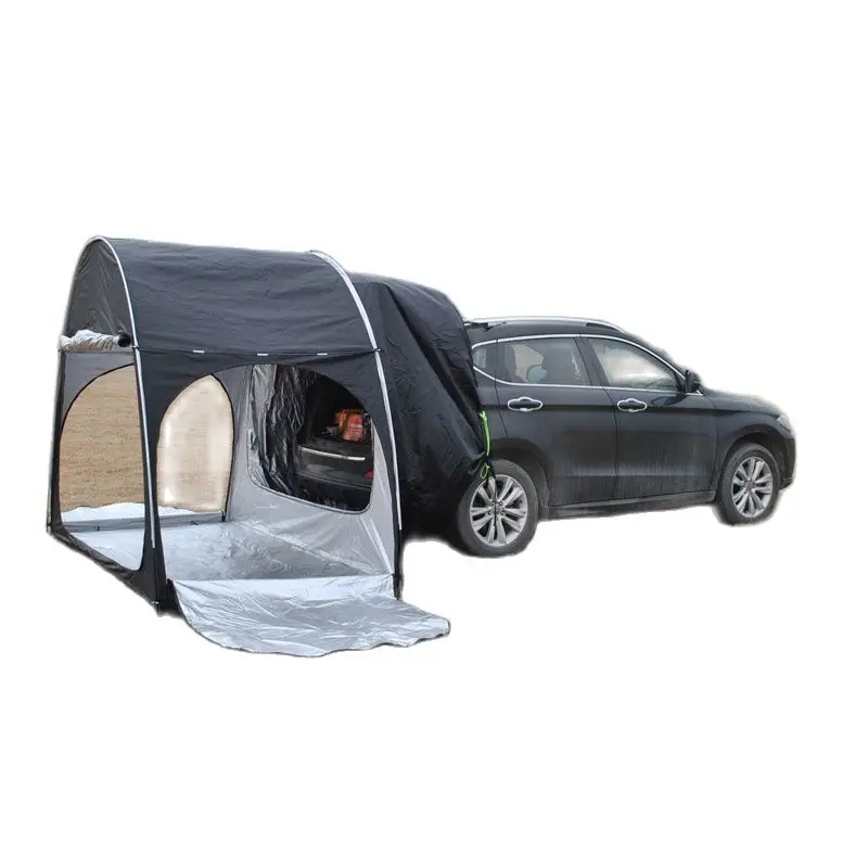 Black SUV Car Rear Extension Tent Bicycle Storage Outdoor Camping Multipurpose Large Space Oxford Silver Coated Waterproof Tour