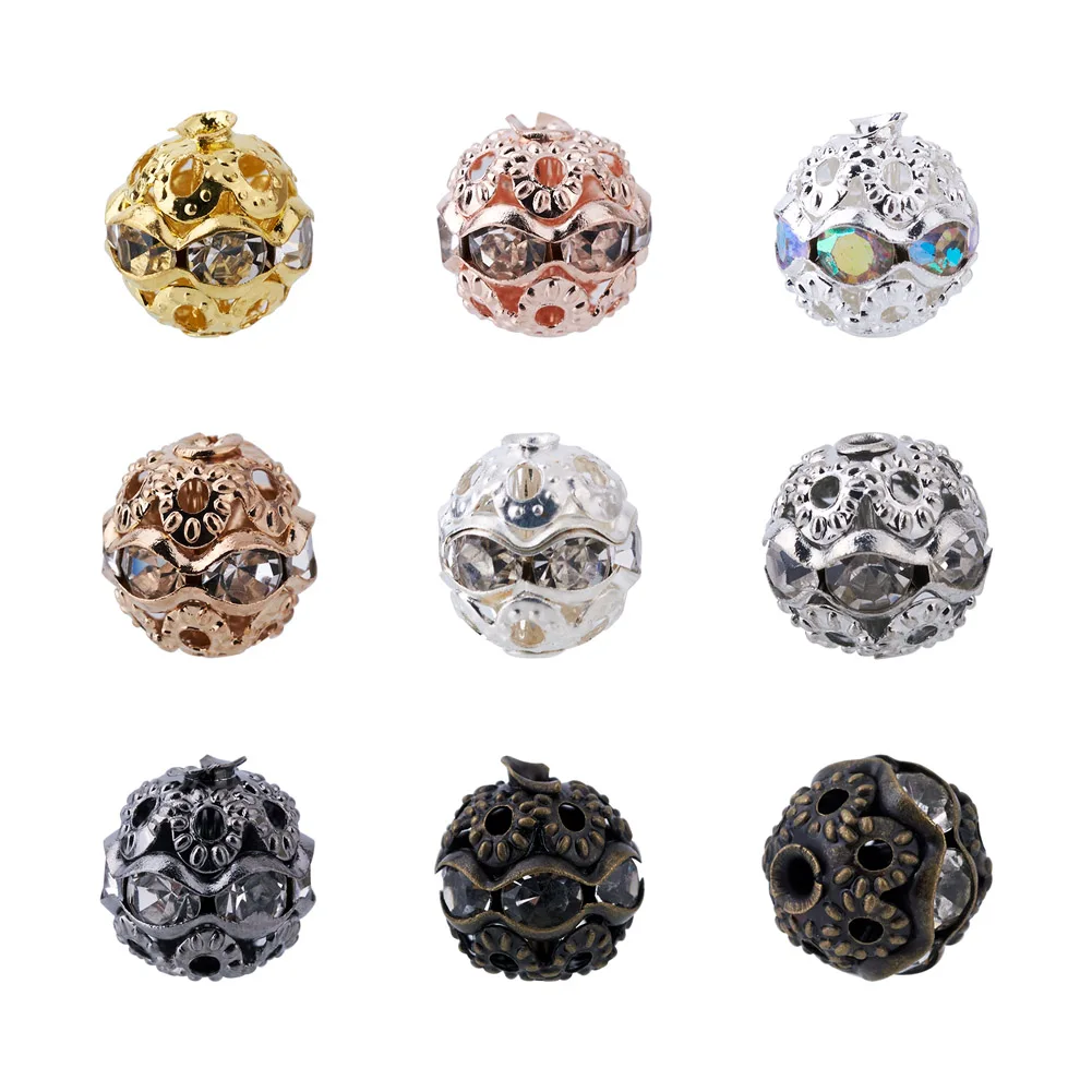 

Kissitty 160Pcs Mixed Color Crystal AB Alloy Rhinestone Beads For DIY Handmade Jewelry Making Necklace Accessories