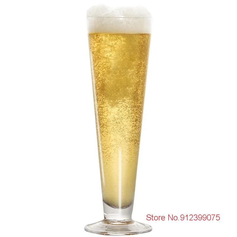 380ml Large Capacity Beer Mug Graduated Cylinder Pilsner Glass Tall Big Champagne Flute Restaurant Craft Brew Stout Cocktail Cup images - 6