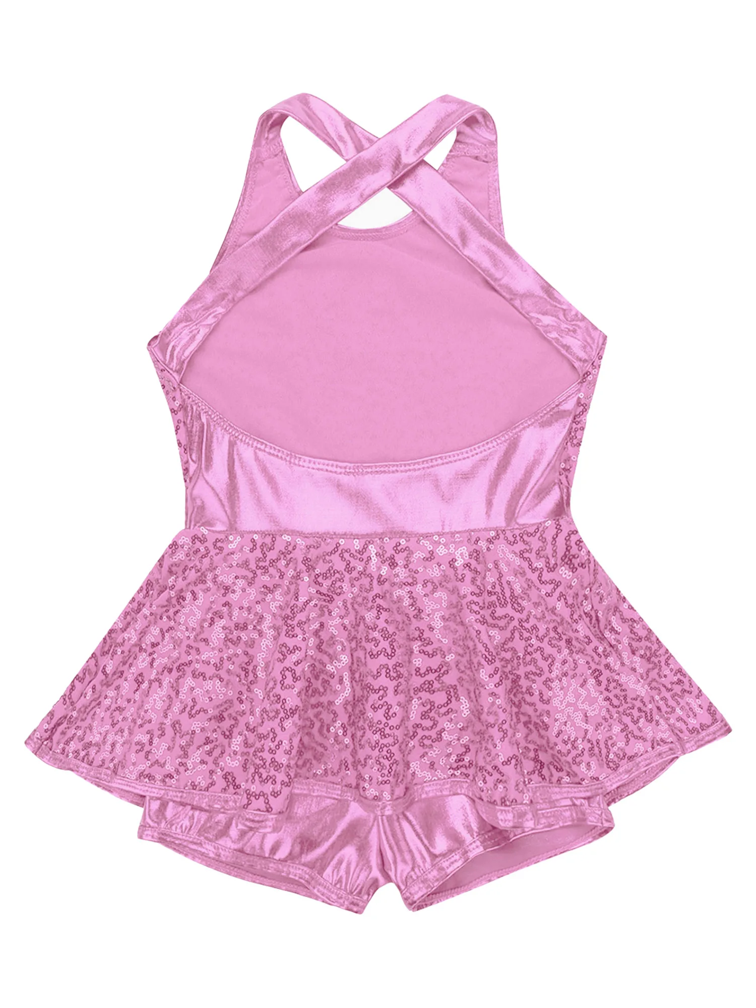 Детский комбинезон для балета и танцев девочек гимнастический трико без рукавов