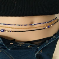 boho style glass eye waist beads stretch african waist chain chain girdle belt 2022 fashion 3 piece jewelry women party gifts