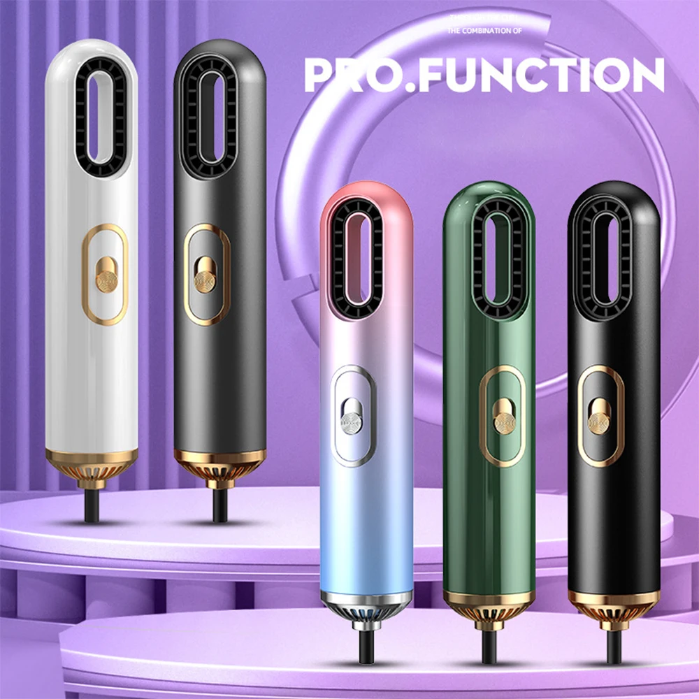 

3 In 1 Hair Dryer Hot/Cold Air Blue Light Negative Ion Professional Portable Electric Hairdryer Brush for Home Travel Salon Tool