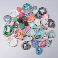 1pc natural stone crystal pendant charms druzy agates pendant connector jewelry making diy necklace earring reiki heal accessory