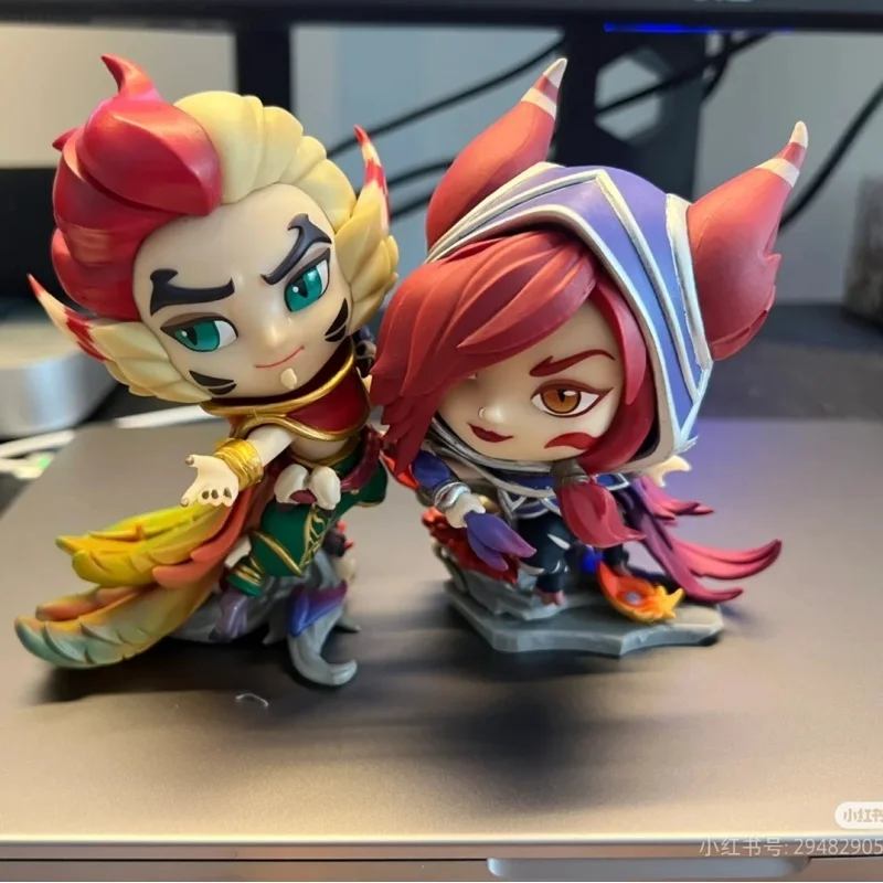 Фото Официальная подлинная аниме-игровая фигурка League Of Legends Rakan And Xayah, коллекция периферийных украшений, игрушки для детских подарков №1