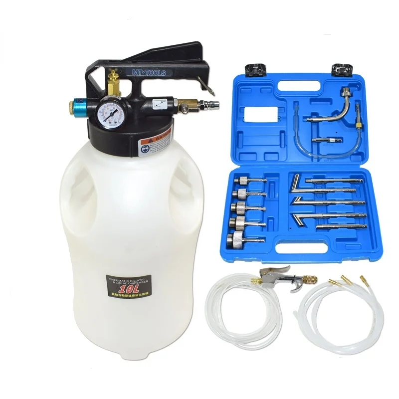 

10L Pneumatic Transmission Oil Filling Tool Fluid Extractor Dispenser Refill Pump Tool Kit With 13pcs ATF Adaptor tools