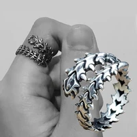 new vintage punk centipede ring for men women metal gothic winding rings opening adjustable finger ring teen anime ghoul gift