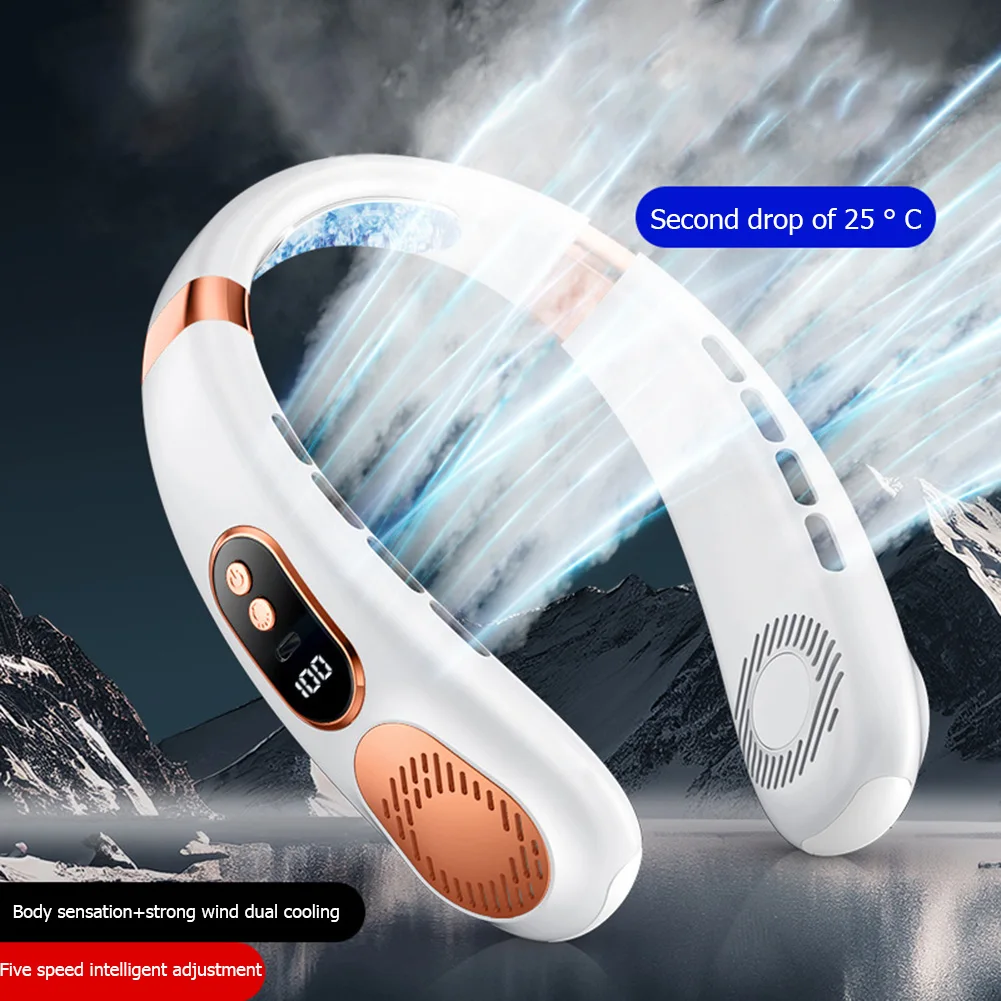 

Мини-вентиляторы на шею 1200 мАч/1800 мАч, портативные безлопастные подвесные шейные охлаждающие менее 5 скоростей, маленькие летние спортивные вентиляторы