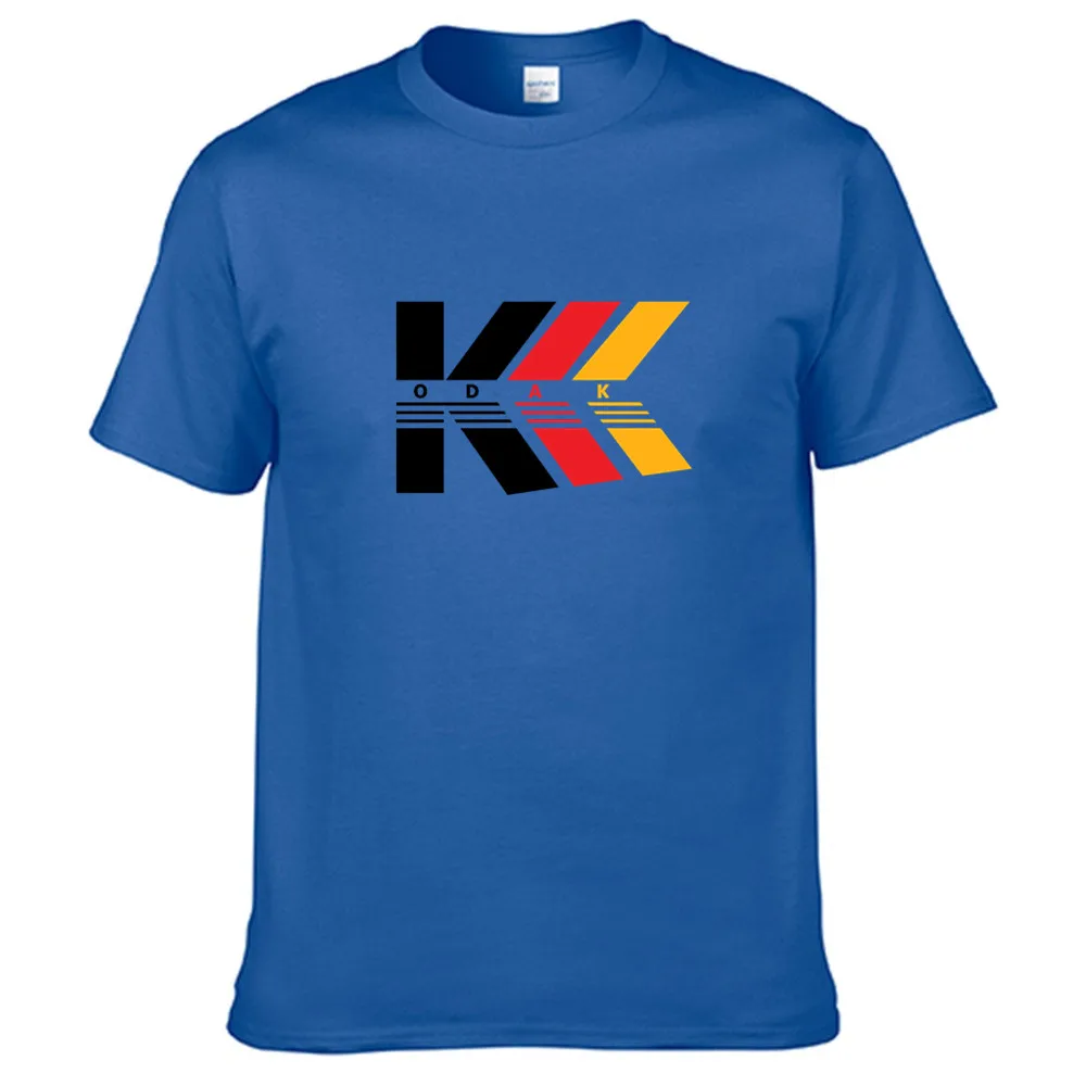 

2022 Black Red Yellow Retro Casual Kodak T Shirt Men's Summer Black 100% Cotton Short Sleeves O-Neck Tee Shirts Tops Tee Unisex