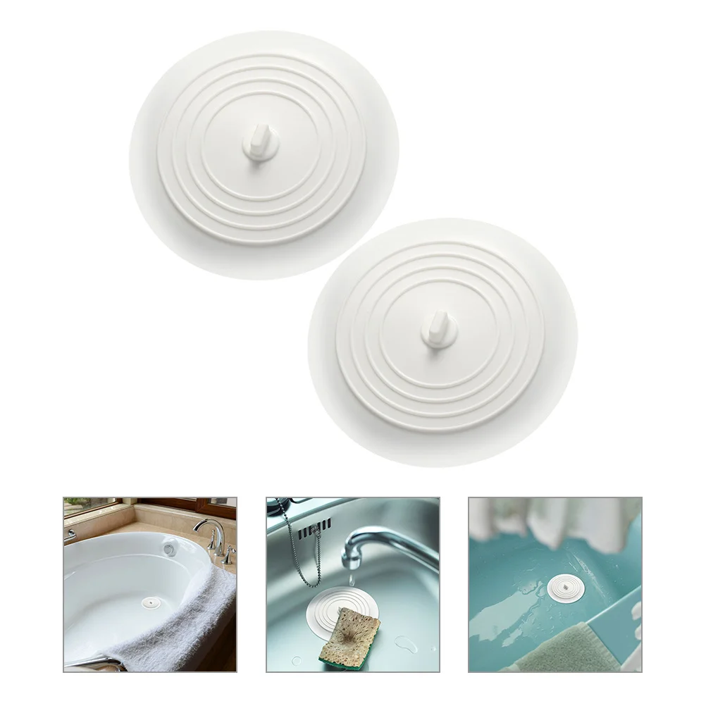 

2pcs Silicone Bathtub Covers Round Sink Stoppers Bathroom Kitchen Accessories