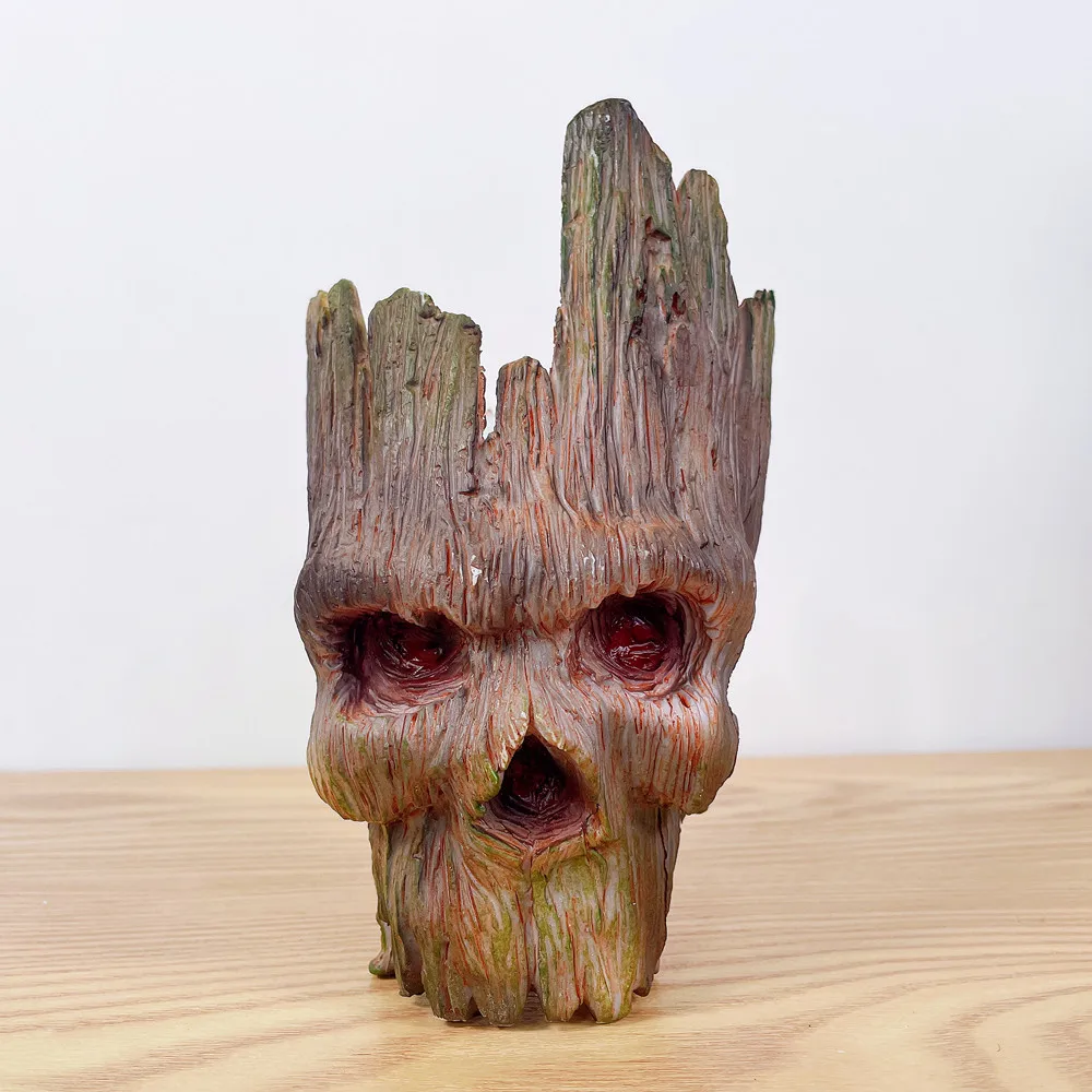 Декор для дома ПВХ Череп цветочный горшок дерево человек Грут фигурка модель