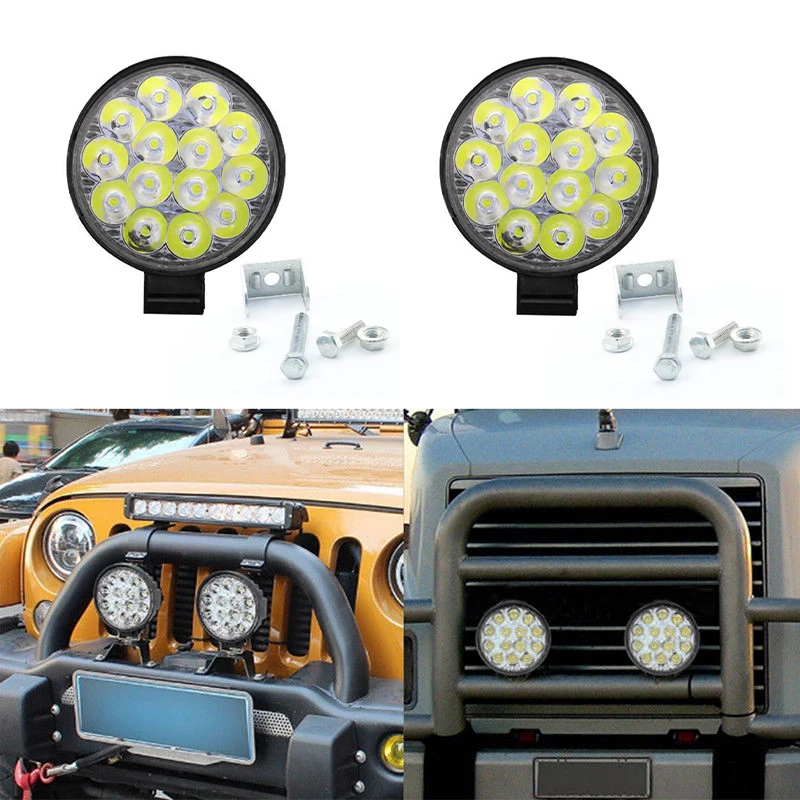 

2500lm 42W Car LED Work Light off-road Light Round Motorcycle Fog Light Engineering Vehicle Auxiliary Front Lighting