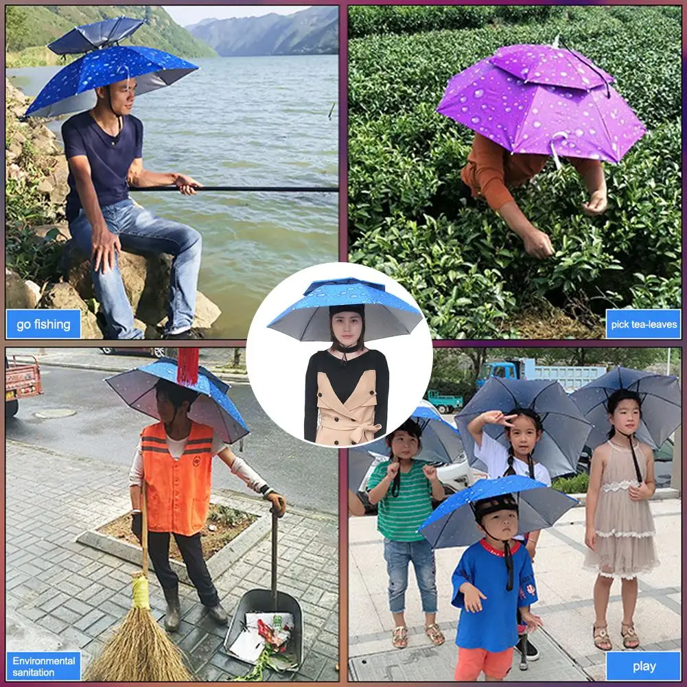 Складная уличная шапка-Зонтик для женщин и мужчин двухслойные аксессуары