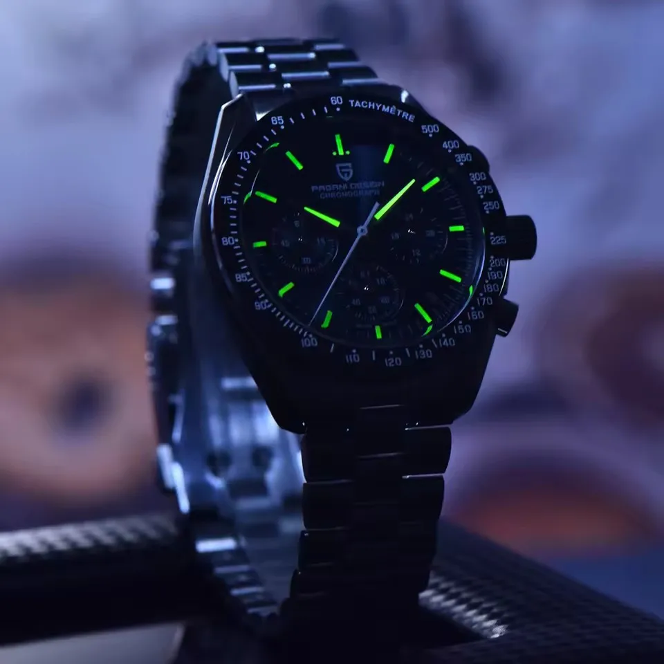 Фото PAGANI DESIGN Новый автоматический хронограф с датой и скоростью Tribute to CK2998 Moon Watch AR Сапфировые наручные часы Роскошные кварцевые часы в стиле ретро №2