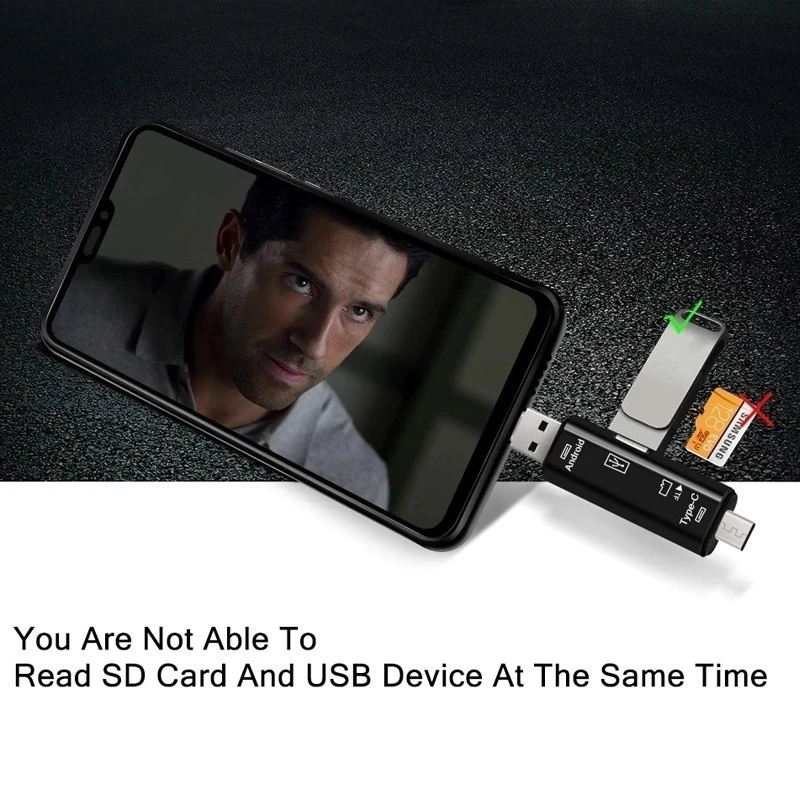 5 в 1 Многофункциональный USB 2 0 Type C/Usb/Micro Usb /TF/SD кардридер
