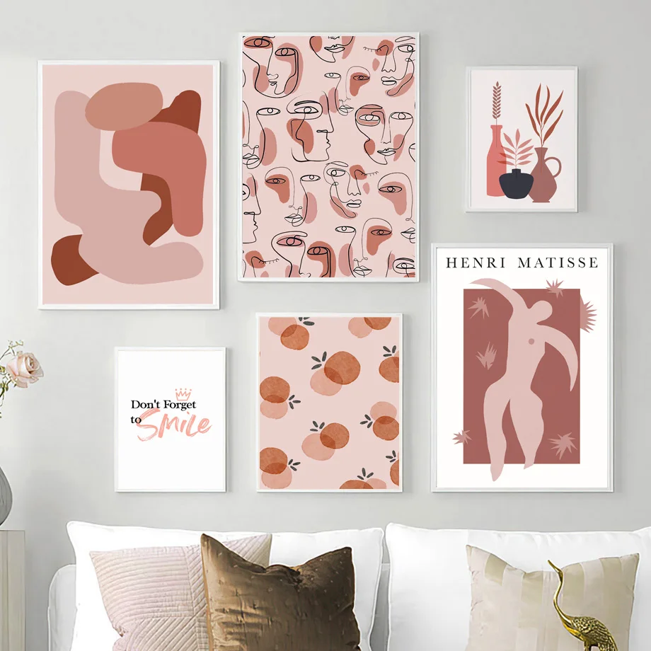 Абстрактные настенные постеры с рисунком Анри Матисса на лице тела растений в