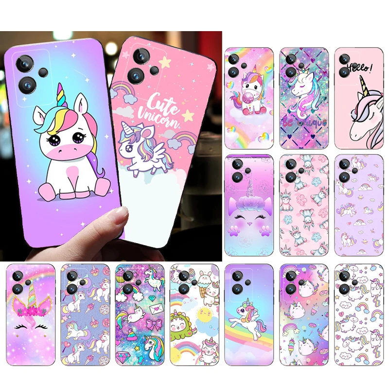 

Cute Unicorn Phone Case for OPPO Realme 10 Pro Plus 9 8 7 6 Pro GT 2 Pro X2 Pro C21Y C11 X3 SuperZoom Funda