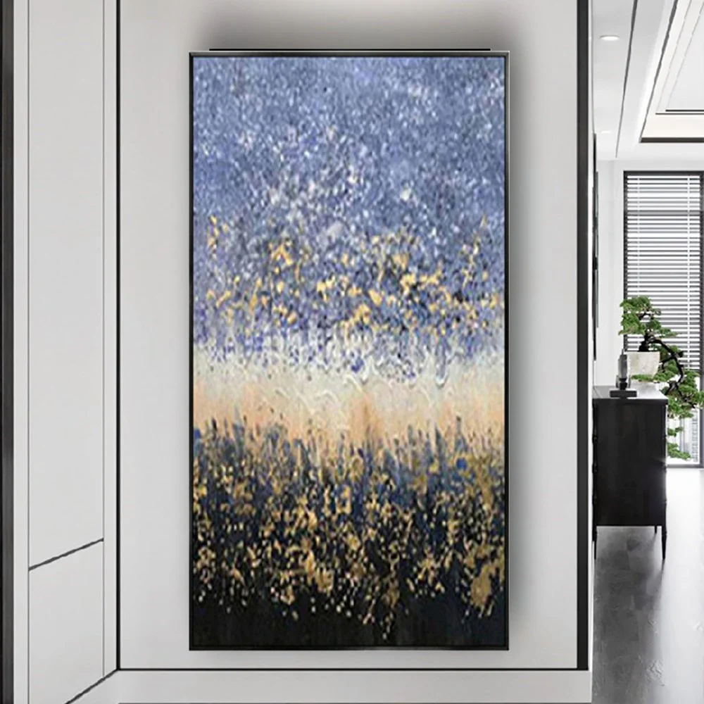 

100% ручная роспись Черный Фиолетовый Стиль Ретро Холст Картина маслом Современное абстрактное настенное искусство для домашнего декора картины роскошный дом